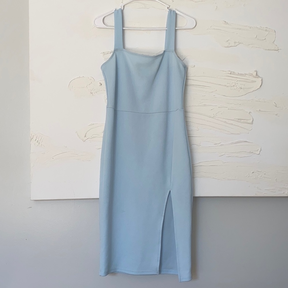 Baby Blue Dress with Slit
